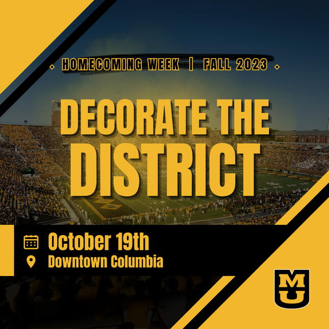 Homecoming Week Fall 2023 - Decorate the District October 19th