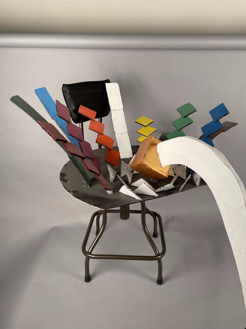 Retrofitting Project, Acrylic on Cardboard