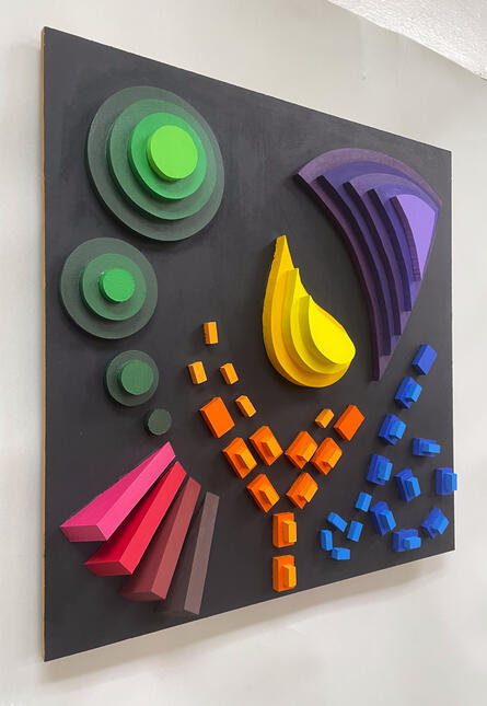 Abstract Self-Portrait (Perspective), Acrylic on MDF