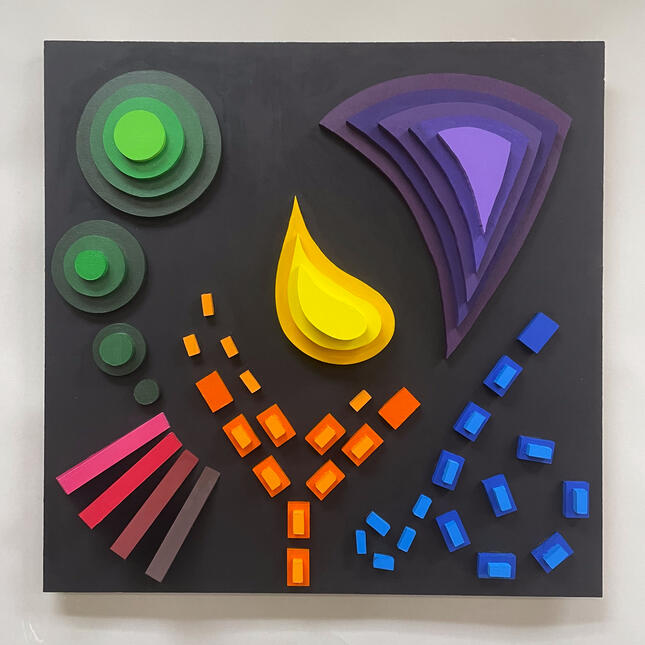 Abstract Self-Portrait (Front), Acrylic on MDF