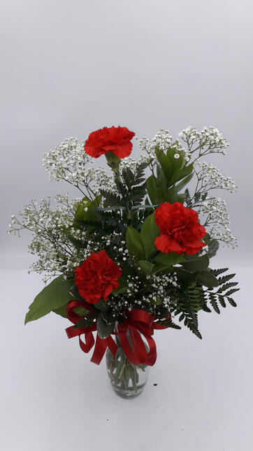 Triple Carnation – Red &amp; White