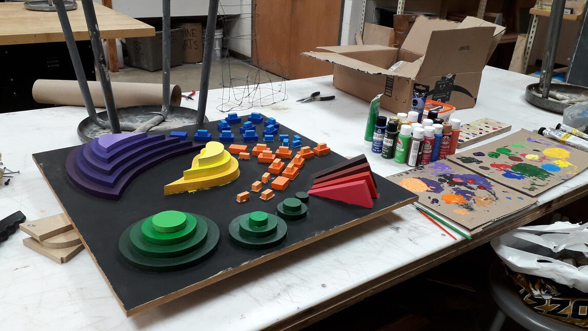 Abstract Self-Portrait – Working in the studio