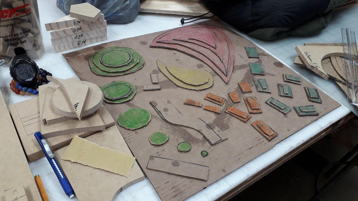 Abstract Self-Portrait – Working in the studio