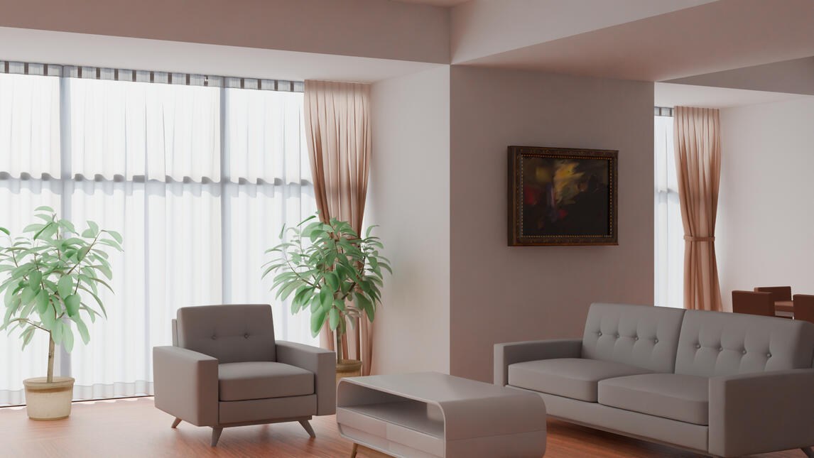 Perspective View – Living Room