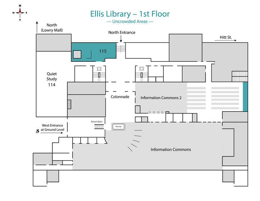 University of Missouri Ellis Library – First Floor: Uncrowded Areas